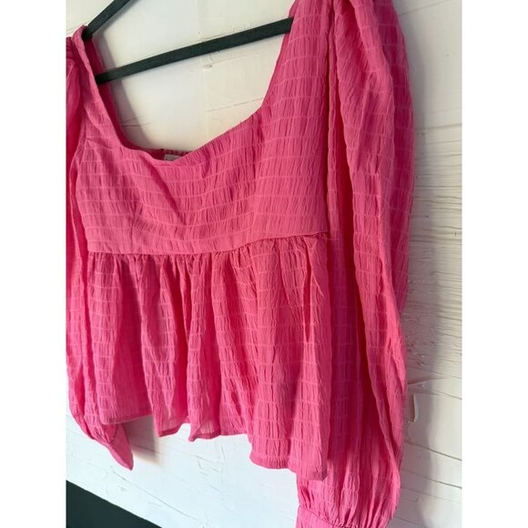 Anthropologie | WAYF (Where Are You From) | Small | Pink Textured Blouse - Picture 5 of 7
